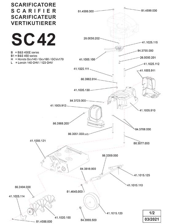 Carter Latérale Droite pour Scarificateur SC 42