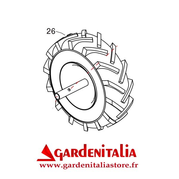 Roue Gauche pour Faucheuse Rotative RS90 Eurosystems