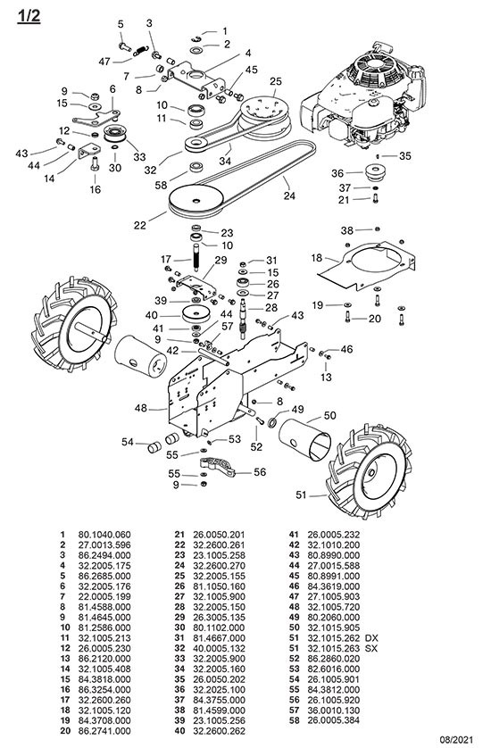 Arbre pour Faucheuse Rotative RS210 Eurosystems